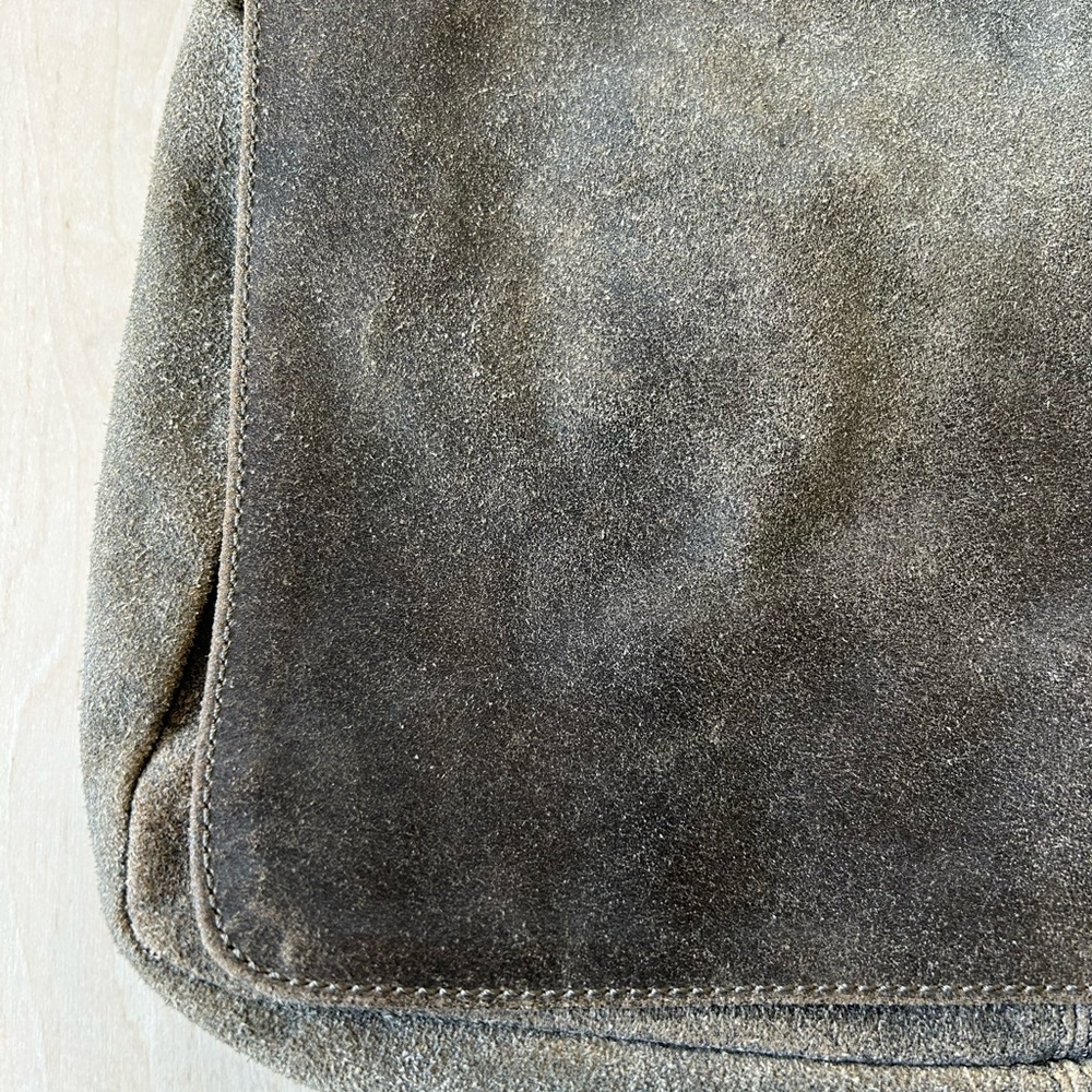 Distressed Leather Army Brown/Green Flap Messenger Bag - Picture 8 of 8